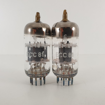 2 X ECC81 SIEMENS TUBE. 1960s SIEMENS UND HALSKE PROD. MATCHED PAIR. 1. CH99