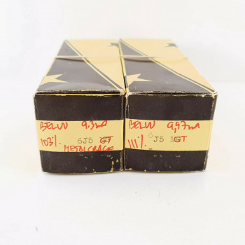 2 X 6J5GT BELVU TUBE. BLACK PLATES. MATCHED PAIR. CP  ENA