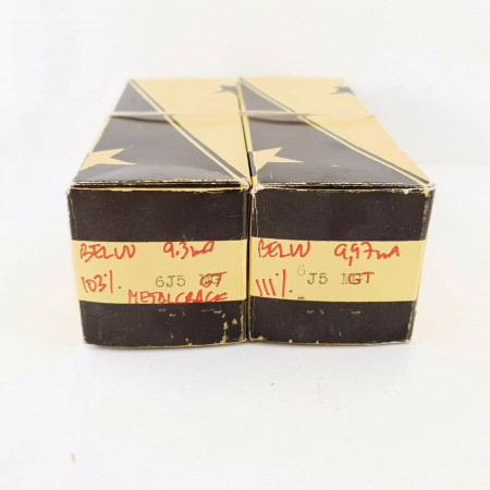 2 X 6J5GT BELVU TUBE. BLACK PLATES. MATCHED PAIR. CP  ENA