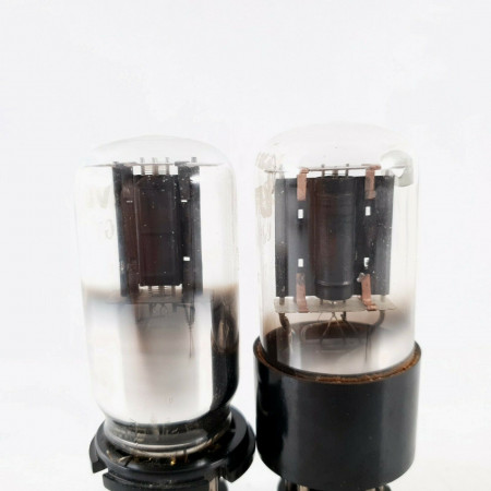 2 X 6J5GT BELVU TUBE. BLACK PLATES. MATCHED PAIR. CP  ENA