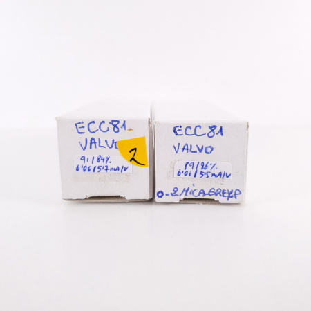 2 X ECC81 VALVO TUBE. 1960s PRODUCTION. MATCHED PAIR. 2. CH100