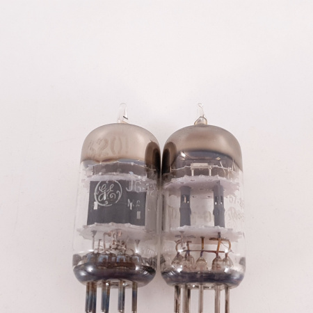 2 X JG 12AT7WA GENERAL ELECTRIC TUBE. BLACK PLATES. D-GETTER. PAIR. 3. CH100