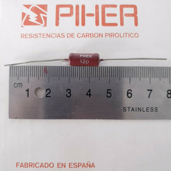 1 X 1W 120R 10% 1960s VINTAGE PIHER RESISTOR. NOS. C1795U4F180121