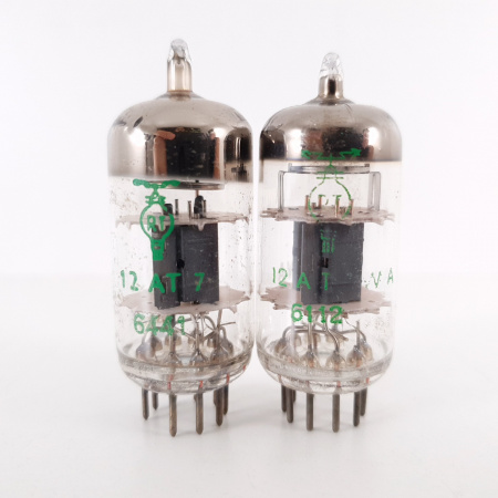 2 X 12AT7WA-H RADIOTECHNIQUE TUBE. 1960s PRODUCTION. MATCHED PAIR. 2. CH101
