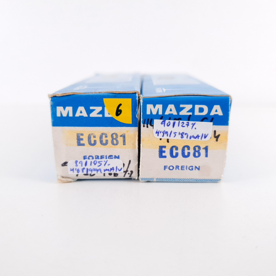 2 X ECC81 MAZDA TUBE. PAIR. 6. CH101