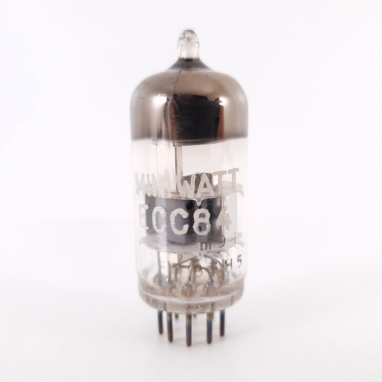 1 X ECC84 MINIWATT TUBE. 1960s MULLARD PROD. B-CODES. COPPER RODS. 1. CH102