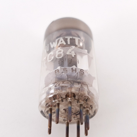 1 X ECC84 MINIWATT TUBE. 1960s MULLARD PROD. B-CODES. COPPER RODS. 1. CH102