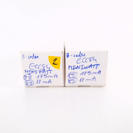 2 X ECC84 MINIWATT TUBE. 1960s MULLARD PRODUCTION. B-CODES. MATCHED PAIR. 2. CH102