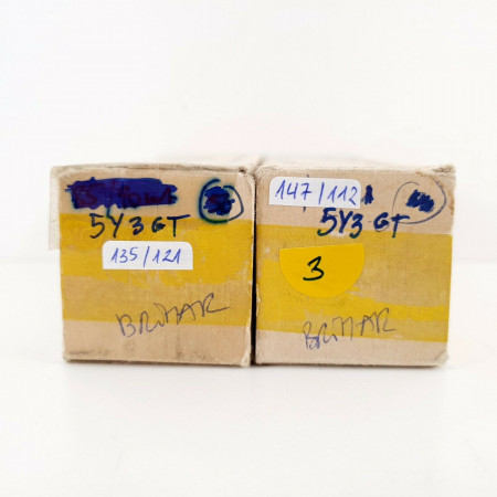 2 X 5Y3GT BRIMAR TUBE. MATCHED PAIR. 3. CH41