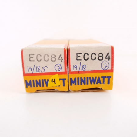 2 X ECC84 MINIWATT TUBE. 1960s MULLARD PROD.  B-CODES. MATCHED PAIR. 4. CH102