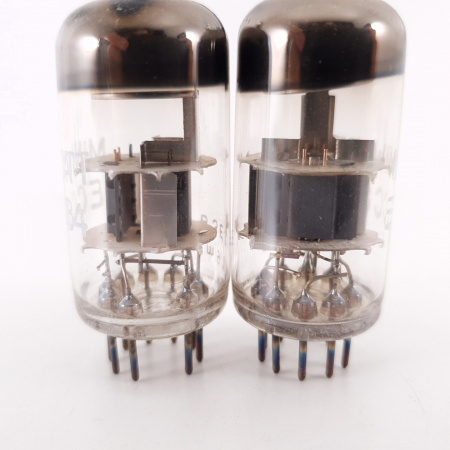 2 X ECC84 MINIWATT TUBE. 1960s MULLARD PROD.  B-CODES. MATCHED PAIR. 4. CH102