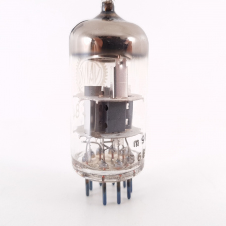 1 X ECC84 VALVO TUBE. 1960s MULLARD PROD. B-CODES. COPPER RODS. 5. CH102