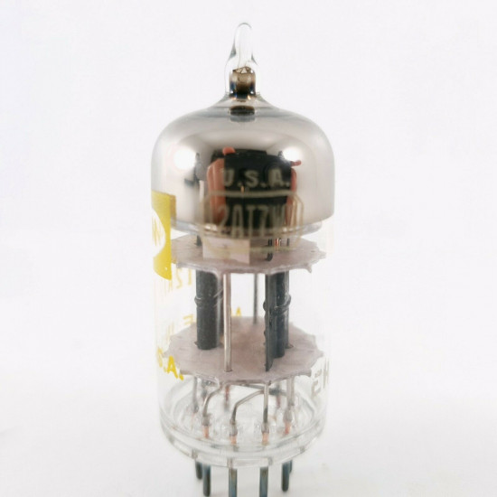 1 X 12AT7WA TUBE. RAYTHEON BRAND. 3 MICAS. BLACK PLATES. CF  ENA