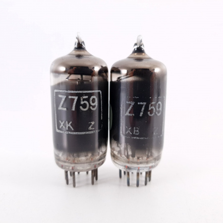 2 X Z759 GEC TUBE. TILTED SQUARE GETTER. MATCHED PAIR. CV ENA