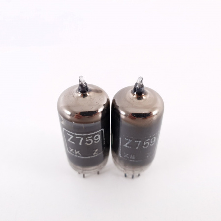 2 X Z759 GEC TUBE. TILTED SQUARE GETTER. MATCHED PAIR. CV ENA