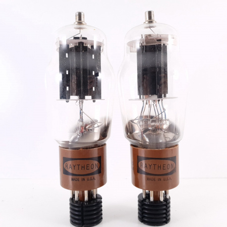 2 X 6AL6G RAYTHEON TUBE. 1969 PROD. BLACK PLATES. 110/110% MATCH PAIR. 1. CH106
