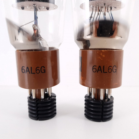 2 X 6AL6G RAYTHEON TUBE. 1969 PROD. BLACK PLATES. 110/110% MATCH. PAIR.2. CH106