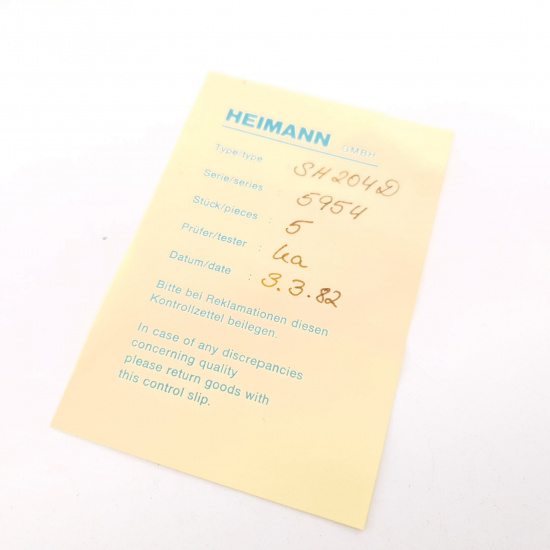 5 X SH204D HEIMANN TUBE. 1980s...