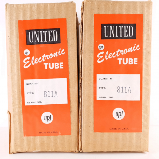 2 X 811A UNITED TUBE. 1970s PRODUCTION. 4.9/4.5mA MATCHED PAIR. AC ENA