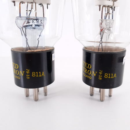 2 X 811A UNITED TUBE. 1970s PRODUCTION. 4.9/4.5mA MATCHED PAIR. AC ENA