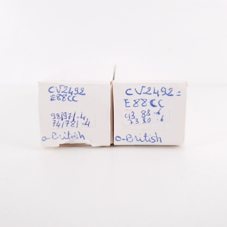 2 X CV2492 / 6922 / E88CC TUBE. 1960s BRITISH PROD. MATCHED PAIR. CO ENA