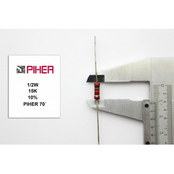 VINTAGE PIHER RESISTOR. 1/2W 15K 10% *2 PC* NEW ORIGINAL 1970´S+ RC289