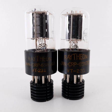 2 X JAN CPR 6SN7GT / VT231 RAYTHEON. BLACK PLATES. USED MATCHED PAIR. CX  ENA