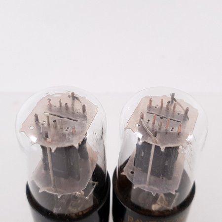 2 X JAN CPR 6SN7GT / VT231 RAYTHEON. BLACK PLATES. USED MATCHED PAIR. CX  ENA