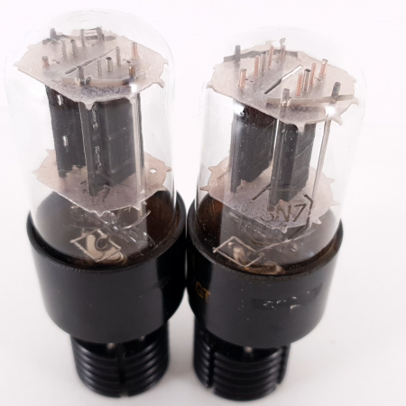 2 X JAN CPR 6SN7GT / VT231 RAYTHEON. BLACK PLATES. USED MATCHED PAIR. CX  ENA