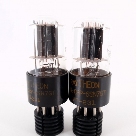 2 X JAN CPR 6SN7GT / VT231 RAYTHEON....