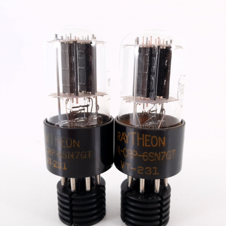 2 X JAN CPR 6SN7GT / VT231 RAYTHEON. BLACK PLATES. USED MATCHED PAIR. CX  ENA