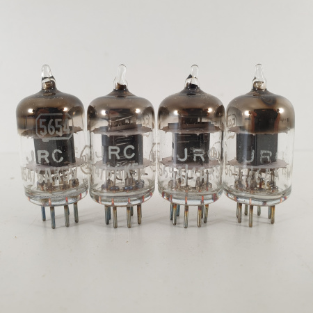 4 X 6AK5W / 5654 RCA TUBE. 1955 PROD. BLACK PLATES. MATCHED QUAD. CT ENA