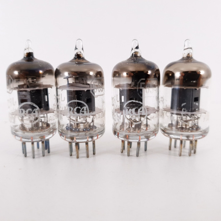 4 X 6AK5W / 5654 RCA TUBE. 1955 PROD. BLACK PLATES. MATCHED QUAD. CT ENA