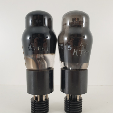 2 X KT63 BRIMAR TUBE. BLACK PLATES. SMOKED BLACK GLASS. MATCHED PAIR. CX ENA
