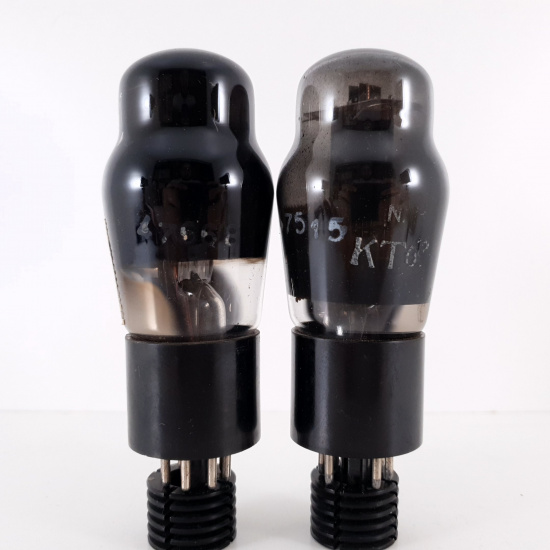 2 X KT63 BRIMAR TUBE. BLACK PLATES. SMOKED BLACK GLASS. MATCHED PAIR. CX ENA