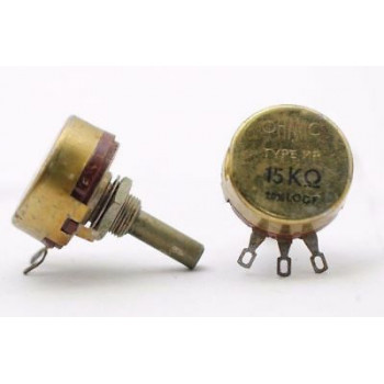 POTENTIOMETER OHMIC 15K OHM 20% LOG W/O ON/OFF NOS 1PC. CA304U2F100817