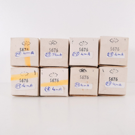 8 X 5676 RT LA RADIOTECHNIQUE TUBE. 1960s PROD. MATCHED OCTET. CH112