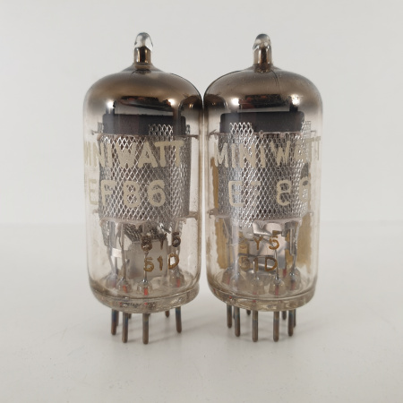 2 X EF86 MINIWATT TUBE. 1950s PHILIPS PROD. MESH PLATE. CX ENA