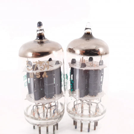 2 X JAN 5751 SYLVANIA TUBE. 1980s PROD. SOLID GETTER. COPPER RODS. CX ENA