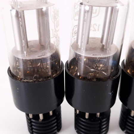 4 X 12SL7GT ULTRON TUBE. GE PROD. SILVER PLATES. 2 MATCHED PAIRS. CO ENA