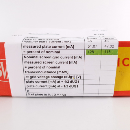 1 X 6X5GT BRIMAR TUBE. RUSSIAN PRODUCTION. 128/118%. CO ENA