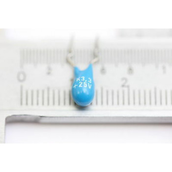 TANTALIO CAPACITOR 3.3uF 25V NOS (New Old Stock) 3PC. CA25U9F110815