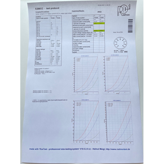 1 X E288CC SIEMENS TUBE. GOLD PIN....