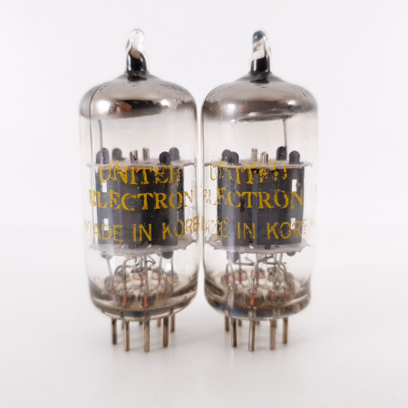 2 X 12AX7A UNITED ELECTRON TUBE. 1979 KOREAN PROD. MATCHED PAIR. CO ENA