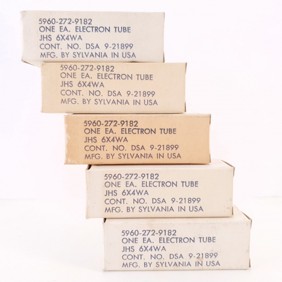 5 X JHS 6X4WA SYLVANIA TUBE. 1966...