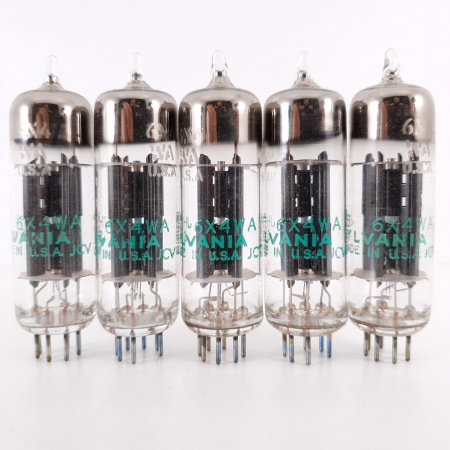 5 X JHS 6X4WA SYLVANIA TUBE. 1966 PROD. BLACK PLATES. QUINTET. CO ENA