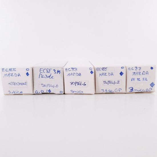 5 X EC88 MAZDA TUBE. TELEFUNKEN PROD....