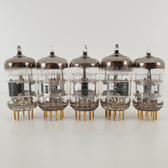 5 X EC88 MAZDA TUBE. TELEFUNKEN PROD....