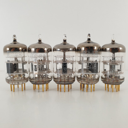 5 X EC88 MAZDA TUBE. TELEFUNKEN PROD. GREY PLATES. 3 MICA. GOLD PIN. CO ENA