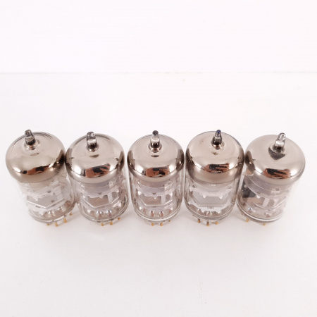 5 X EC88 MAZDA TUBE. TELEFUNKEN PROD. GREY PLATES. 3 MICA. GOLD PIN. CO ENA